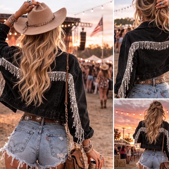 Raya Rhinestone Superdown Jean Jacket - Picture 5 of 10